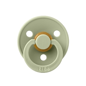 bibs pacifiers natural rubber baby pacifier round nipple pack of 1 bpa free - 6 months size 2- sage colour collection