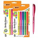 BIC Brite Liner Highlighters, Chisel Tip, 5-Count | Assorted Colors | Pack of 2