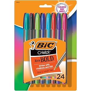 bic cristal xtra bold fashion ballpoint pen 16 mm 24-count