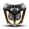 BICYACO DOT LED Dirt Bike Headlight, 40W 2700LM Universal Motorcycle Headlamp with DRL Turn Signal Hi/Lo Beam, IP67 Waterproof Front Light for EXC XCW SXF SX 125 250 300 350 450 500 Pit Bike Enduro