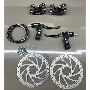 bicycle disc brake set 140160 with alloy lever 439 for adult cyclesmountain bikes set of 8 pieces black