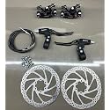 Bicycle Disc Brake Set 140/160 with Alloy Lever 439 for Adult Cycles/Mountain Bikes Set of 8 Pieces (Black)