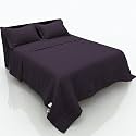 bien LIVING Solid Box Stitched Quilt - Plush Decorative Coverlet, with 1 Matching Pillow Sham, Single Size, 60 x 90 Inches, Purple