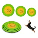 Bifeaw 3 Packs Nylon Interactive Dog Flying Disc - Floating Dog Toys for Aggressive chewers - Water Toys for Dogs (Yellow and Green)