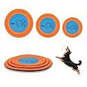 Bifeaw 3 Packs Nylon Interactive Dog Flying Disc - Floating Dog Toys for Aggressive chewers - Water Toys for Dogs (Orange and Blue)