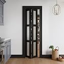 Bifold Doors for 24" x 80" Opening,Tempered Frosted Glass,Black
