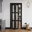 Bifold Doors for 30" x 80" Opening,Tempered Frosted Glass,Black