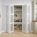 Bifold Doors for 72" x 80" Opening,3-lite Tempered Frosted Glass