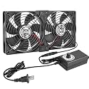 Big Airflow 2 x 120mm 240mm AC 110V 120V 220V 240V Variable Speed Fan for Mining Machine Cabinet Chassis Server Workstation Cooling