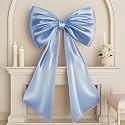 Big Blue Bow Room Decor 40x24 in Large Baby Blue Coquette Decorations for Party, Giant Ribbon Tie as Something Blue for the Bride on Wedding Backdrop Wall Decor (Internal Stability Layer)