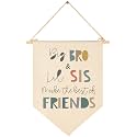 Big Bro Lil Sis Make The Best Friends-Big Brother,Little Sister-Sibling Wall Gift for Baby Boys Girl Kids-Canvas Pennant Banner Pennant Wall Decor Gift for Nursery Baby Room Playroom
