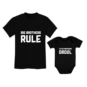 big brothers rule little brothers drool boys set siblings gift shirt amp bodysuit big bro black 56lil bro black nb 0-3m