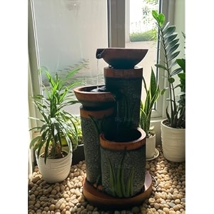indoor amp outdoor water fountain modern tiered waterfall with quiet pump and led lighting decorative accent for living room garden balcony amp office55 x 40 x105 cm fountain 14