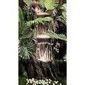 Indoor &amp; Outdoor Water Fountain, Modern Tiered Waterfall with Quiet Pump and LED Lighting, Decorative Accent for Living Room, Garden, Balcony &amp; Office(Size: 55 x 40 x105 cm)