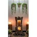 Indoor & Outdoor Water Fountain, Modern Tiered Waterfall with Quiet Pump and LED Lighting, Decorative Accent for Living Room, Garden, Balcony & Office(55 x 40 x105 cm) (Tree Log)