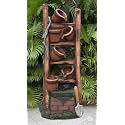 Indoor &amp; Outdoor Water Fountain, Modern Tiered Waterfall with Quiet Pump and LED Lighting, Decorative Accent for Living Room, Garden, Balcony &amp; Office(55 x 40 x105 cm) (Brick Brown)