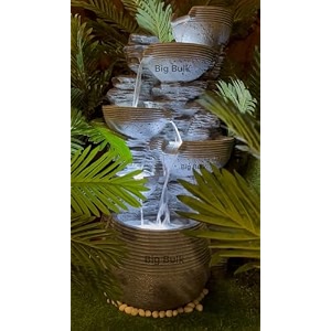 indoor amp outdoor water fountain modern tiered waterfall with quiet pump and led lighting decorative accent for living room garden balcony amp office55 x 40 x105 cm stone grey