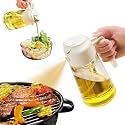 500ml 2 in 1 Oil Dispenser Spray Bottle Glass Spray Oil dispenser Bottle for Cooking Glass Oil Stoppers Bottle with Handle Pack of 1 (new sprayer)