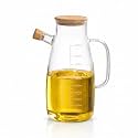 Borosilicate Oil Dispenser &amp; Stoppers Bottle with Handle and Air Tight Wooden Lid 1000 ML (Pack of 1)