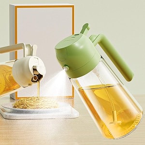 glass oil spray bottle for cooking 2 in 1 olive oil dispenser bottle for kitchen olive oil spray dispenser and mist spray bottle oil vinegar spritzer sprayerfor kitchen 430ml pack of 1
