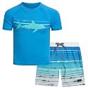 Big Chill Boys 2-Piece UPF 50 Short Sleeve Rash Guard & Swim Trunks