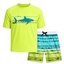 Big Chill Boys 2-Piece UPF 50 Short Sleeve Rash Guard & Swim Trunks