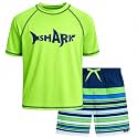 Big Chill Boys 2-Piece UPF 50 Short Sleeve Rash Guard &amp; Swim Trunks