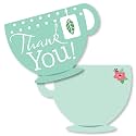 Floral Let’s Par-Tea - Shaped Thank You Cards - 12 Count
