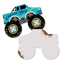 Smash and Crash - Monster Truck - Shaped Thank You Cards - 12 Count