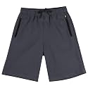 BIG ELEPHANT Boys Cotton Athletic Shorts with Zipper Pockets &amp; Drawstring