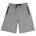 BIG ELEPHANT Boys Cotton Athletic Shorts with Zipper Pockets &amp; Drawstring