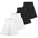 BIG ELEPHANT Girls Swim Shorts, Kids Athletic Butterfly Short with Safety Liner, Youth Active Flowy Shorts