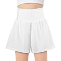 BIG ELEPHANT Girls Swim Shorts, Kids Athletic Butterfly Short with Safety Liner, Youth Active Flowy Shorts