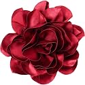 Big Flower Dainty Satin Fabric Rose Flower Brooches Large Rose Flowers Satin Lapel Brooches for Women Wedding Dinner Party Decoration 7.48 Inches