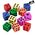 Big Foam Dice, Jumbo Large Dice for Classroom Math Games &amp; Kids, 12 Pack