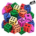 Big Foam Dice Set 24 Pack, 1.5 Inch Large Dice for Kids - Non-Toxic