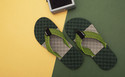 BIG FOX Men Flip Flops (Green , 9)