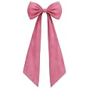 Big Pink Bow Decor 50x20 Inch Coquette Birthday Decorations, Large Giant Velvet Coquette Room Wall Decor Bridal Shower Wedding Girl Just Want to Be One (Heavyweight Velvet, Shaping Process)