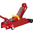 Big RED 2.5 Ton Hydraulic Low Profile Trolley Service/Floor Jack with Single Piston Quick Lift Pump, Lifting Range 3.3" -14.9" for Most Cars, Trucks, and SUVs
