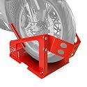 Big RED Motorcycle Wheel Chock, 1800 lbs Capacity Wheel Cradle Holder with 12 Adjustable Holes, for 16"-21" Motorcycles, Dirt Bike