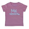 Big Sister &amp; Little Sister Sibling Reveal Announcement T-Shirt for Girls Toddler Baby
