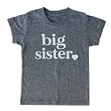 Big Sister &amp; Little Sister Sibling Reveal Announcement T-Shirt for Girls Toddler Baby