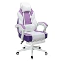 Big and Tall Gaming Chair for Adults, Computer Chair with Footrest, Purple