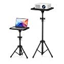 BIG VUE Projector Tripod Stand | 23" to 46" Height Adjustable Laptop Floor Stand with Plate | Multi-Purpose Heavy-Duty Portable Mount for Speaker, Office, Home Theater, Events, Stage, Studio, DJ Racks
