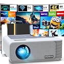 BIGASUO 850ANSI Projector with WiFi and Bluetooth - 1080P HD Outdoor Movie Projector 4K Support, Home-Projectors Max 400" Display, 4P & ±50° Keystone, 60% Zoom, Compatible with Laptop, TV Stick, PS5…
