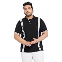 Bigbanana Men Plus Size Striped Black Short