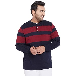 Bigbanana Plus Size Mens Henley T-Shirt
