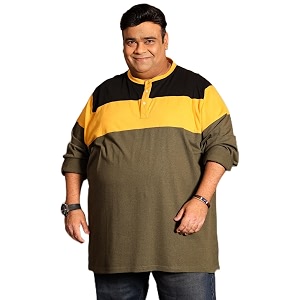 Bigbanana Plus Size Mens Henley T-Shirt