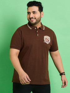 bigbanana Printed Men Polo Neck Brown T-Shirt