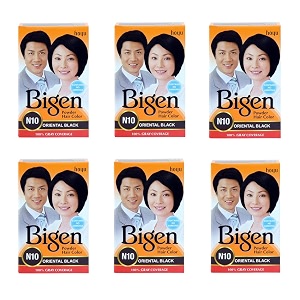 bigen powder hair color oriental black n10 - pack of 6 combo set
